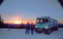 sunset snowcoach with guests